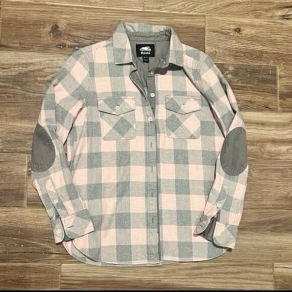 Roots Plaid Flannel Button Down - Picture 1 of 2